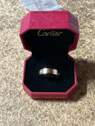 Vintage Bronze Tone Love Band CARTIER 750 Designer #52833a Men's Eternity Ring Detailed Pattern