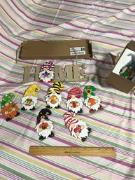 Cute Gnome Lot All New Home Sign With Velcro Changeable Gnomes And Non-figuring