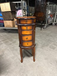 Vintage Standing Wood Jewelry Organizer Box Needs Some TLC Needs New Handles 37x14x10