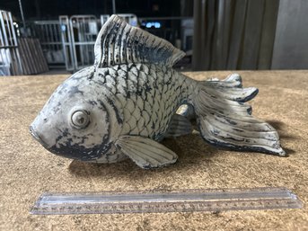 Large Resin Blue Grey Fish Home Yard Porch Decor