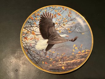HAMILTON COLLECTION Collector Plate Autumn In The Mountains Plate, Bald Eagle Plate, John Pitcher 1991