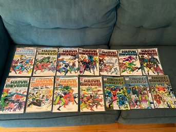Lot Of 14 Vintage Marvel Comics, Marvel Universe Comic Books Deluxe Edition, Official Handbook