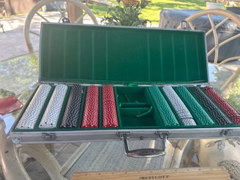 Poker Chips In Aluminum Carry Case