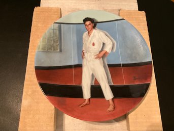 ELVIS PRESLEY Collector Plate GOING FOR THE BLACK BELT Looking At A Legend In Box