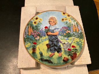 John McClelland Decorative Plate - A Time To Plant - Edwin Knowles - March Of Dimes - Reco - Bradex - Limited