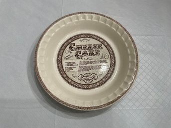 Vintage Cheesecake Plate  Old Time Favorite Recipe Cheese Cake Royal China Jeannette Pie Pan