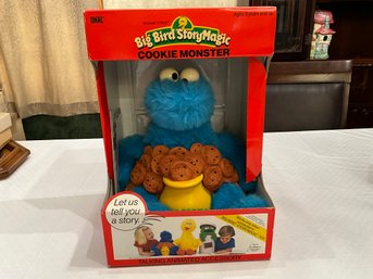 VINTAGE 1987 Ideal Cookie Monster Talking Big Bird Talking Magic Plush Sesame Street New In Box