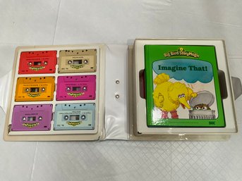 Vintage Book And Tape Along Set Set Tyco Big Bird Story Magic Talking 6 Cassette Tapes & 6 Books