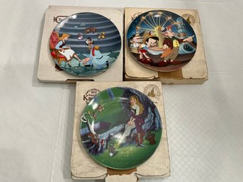 Set Of 3 KNOWLES Walt Disney Collector Plates With Boxes And COAS