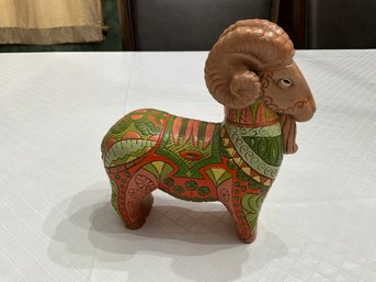 Vintage Colorful MCM Ram FIGURINE