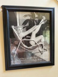 Marilyn Monroe Living In A Mans World Quote Black & White Framed Poster 20x24