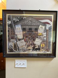 29x25 Inch Bill Clark Framed And Matted Print New York Stock Exchange 1987