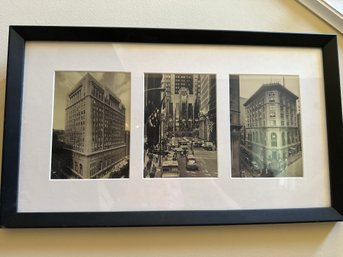 Black And White Chicago Exchange Series Framed Matted Photos 21x12