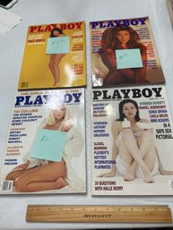 Lot Of Four Playboy Magazines, March 1991, July 1991 October 1991 March 1994