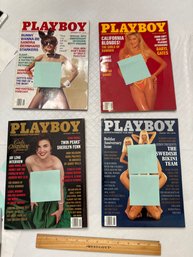 Lot Of 4 Playboy Magazines, August 1991, September 1992 January 1992 And December 1990