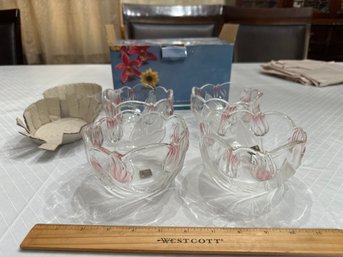 Mikasa Crystal, Juliana Set Of Four Fruit Bowls, New In Box