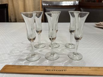 Vintage Set Of 6 Aperitif Liquor MCM Elegant Cordial Glasses