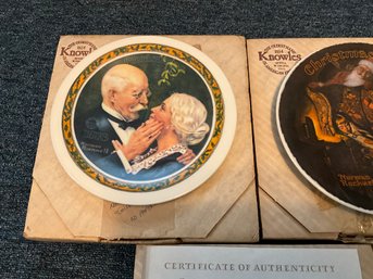 5 Vintage Knowles Norman Rockwell Collector Plates All New In Box Some With COA