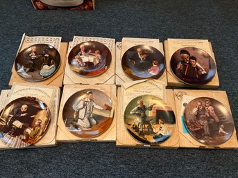 Set Of 8 Knowles The Bradford Exchange, Norman Rockwell Collectors Plates With COA And Boxes