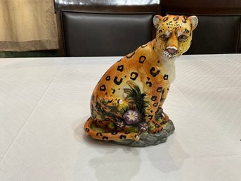 American Atelier Safari Collection Leopard Figurine Hand Painted 7.5 Tall