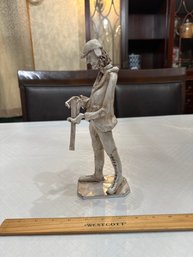 Vintage Dino Bencini Sculpture Figurine Hunter With Riffle Signed By Artist Italy