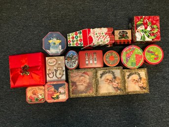 Large Nice Lot Of Assorted Christmas Boxes - No Need To Wrap - Make Great Decorations