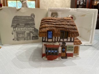 Department 56 Dickens Village Green Grocer Excellent