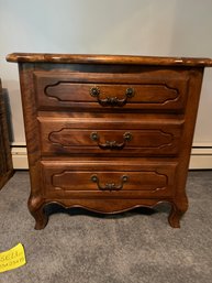 23 X 23 X 15 Ethan Allen Three Drawer Nightstand Great Condition