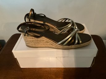 Chadwicks Ladies, Metallic Cork Wedge Sandals, Size 9 In Box