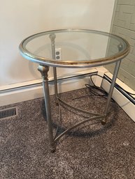 20 Inch Round Glass Top Occasional Anywhere Table Great Project