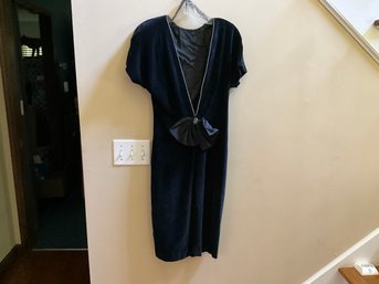 Beautiful Vintage Alex Evenings Evening Wear Dress With Bow And Open Back Size 10 Dry Cleaned