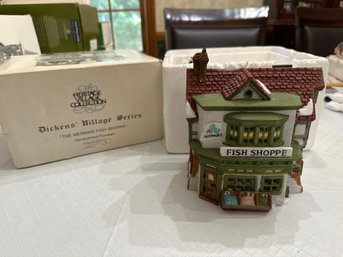 Department 56 Mermaid Fish Shop Dickens Christmas Village Excellent