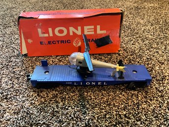 Vintage  Lionel Trains Lionel Number 3419 Operating Helicopter Car With Box