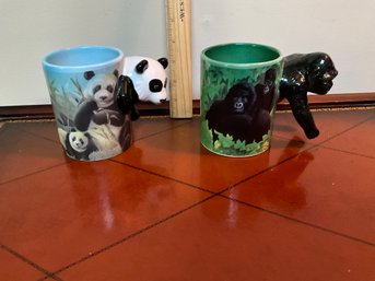 Panda Bear And Gorilla 3D Coffee Mug 3D Ceramic 13 Ounces