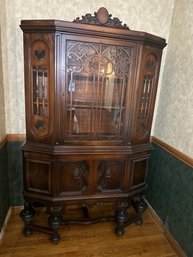 Antique 50x77x21 Inch Stunning  Solid Wood Break Front China Cabinet