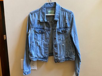 Judith March Lightweight Distressed BLONDIE Jean Jacket Denim Jacket Size Small