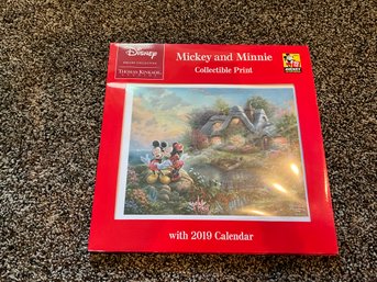 Thomas Kinkade Studios: Disney Dreams Collection... Mickey And Minnie Collectible Print With 2019 Calendar