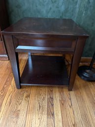 25x23x23 Inch Dark Wood End Table