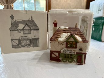 Dept 56-Dickens Village Series-Abel Beesley Butcher Shop Excellent