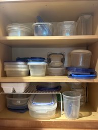 Cabinet Lot Of Tupperware, Various Sizes And Shapes Designs See All Photos