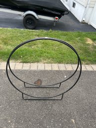 37 Inch High By 35 1/2 Inch Round Steel Firewood Holder In Great Condition Great To Put By The Front Door