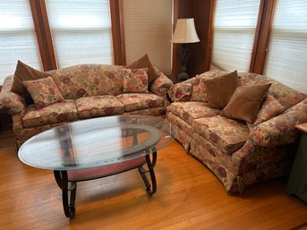 80 Inch Floral Upholstered Couch And Loveseat Some Fading Great Shape Otherwise