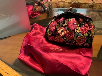 Vera Bradley 25th Anniversary Bag Embroidered Beaded Purse With Box And Dust Bag