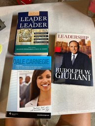 Lot Of 3 Leadership Business Books, Leader To Leader, Leadership By Giuliani And Dale Carnegie ComBo