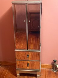 Vintage Pier 1 Hayworth Mirrored Jewelry Armoire Storage 15x46x15 Inches