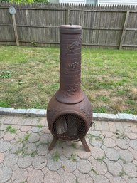 52x 22x 20 Inch Metal Chiminea  Works Great  Two Piece Heavy