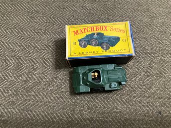 MATCHBOX LESNEY # 61 ARMY SCOUT CAR AND BOX ORIGINAL BOX