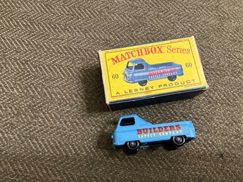 Vintage Matchbox Lesney #60 Morris J2 Pick-up Truck BUILDERS SUPPLY In Box