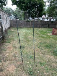 Two 5 Foot Metal Bird Plant Holders That Would Look Great Anywhere In The Yard Or Garden