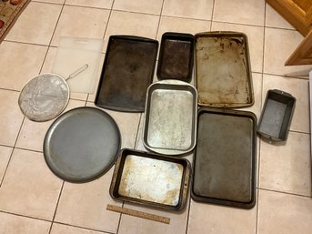 Large Lot Of Baking Pan Cookie Sheet Cutting Board And More